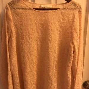 LOFT Maternity Pink Lace Top